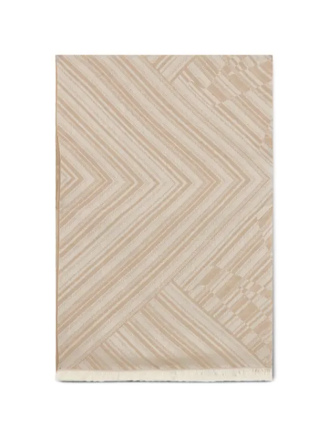 Max Mara fringed-hem striped scarf Neutrals 2614541022600