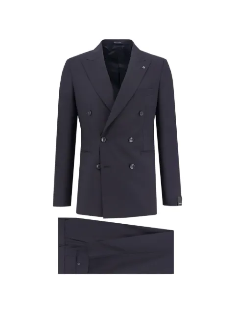 Tagliatore double-breasted peak lapel suit Blue 2FBR20A01060004B5083