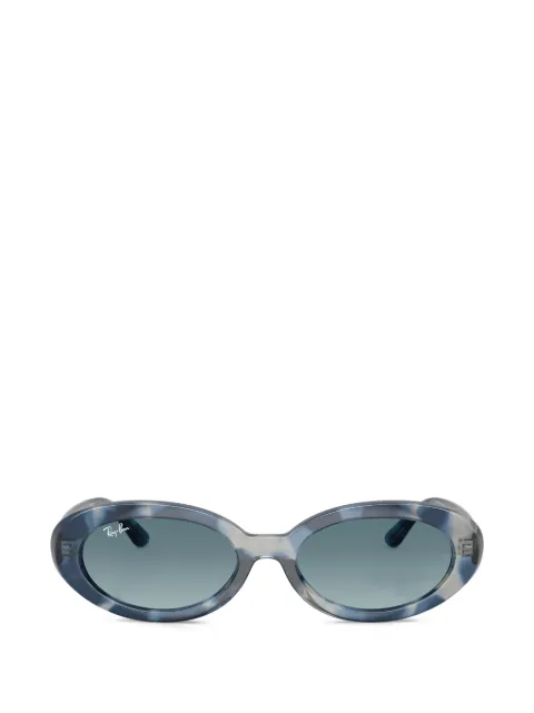 Ray-Ban tortoiseshell-effect oval-frame sunglasses Blue RB222314503M