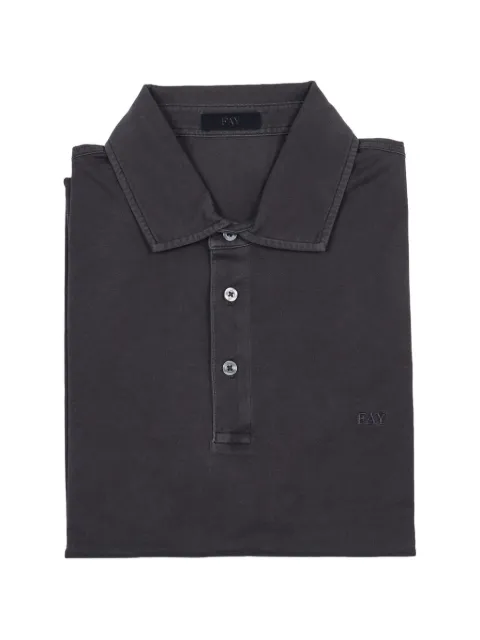 Fay logo-embroidery polo shirt Grey NPMB252143TUY1
