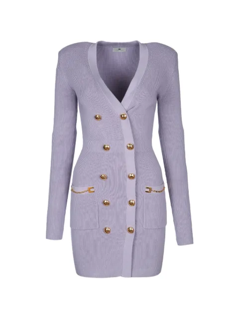 Elisabetta Franchi knit dress with jewel buttons Purple AM80S61E2