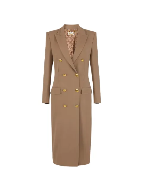 Elisabetta Franchi coat in gabardine fabric Brown CP00361E2