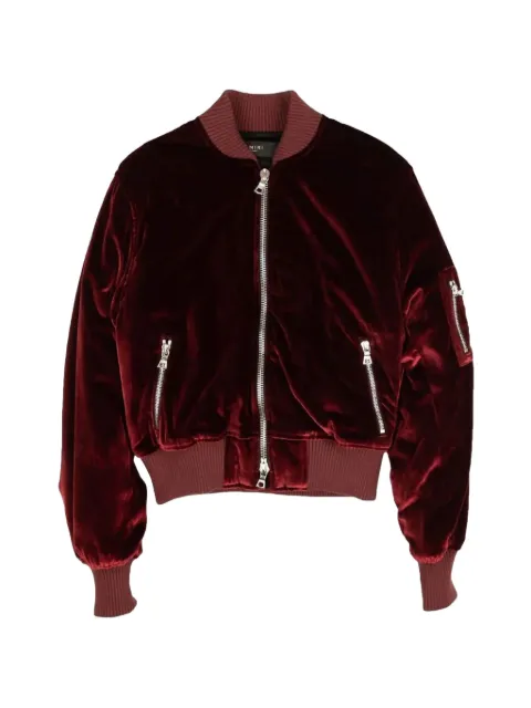 AMIRI velvet bomber jacket Red MOS017652