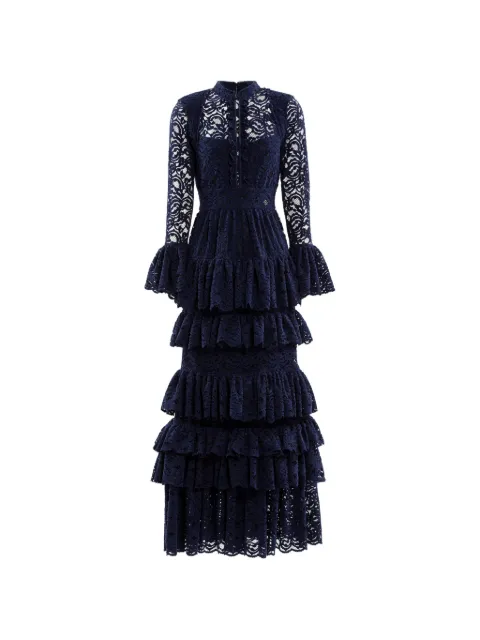 Saiid Kobeisy ruffled lace dress Blue RTWFW2518