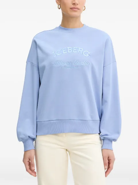 Iceberg logo-embroidered dropped-shoulder sweater Blue E0416317