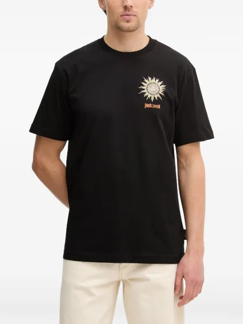 Just Cavalli sun-print logo-print T-shirt Black 80OAHT20CJ500