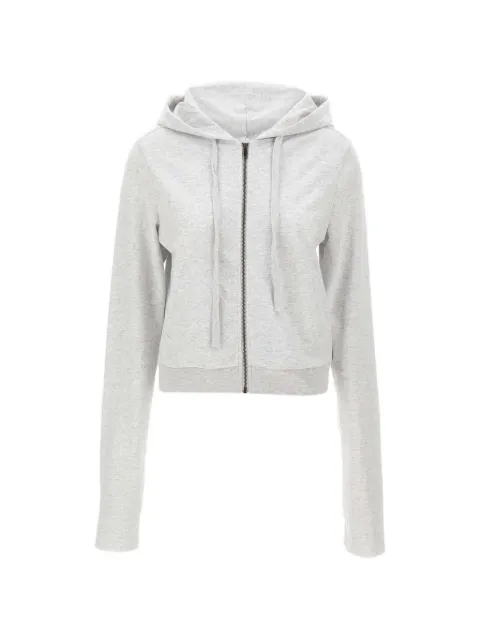 ENTIRE STUDIOS zip drawstring cropped hoodie Grey ESSS26HO050120497