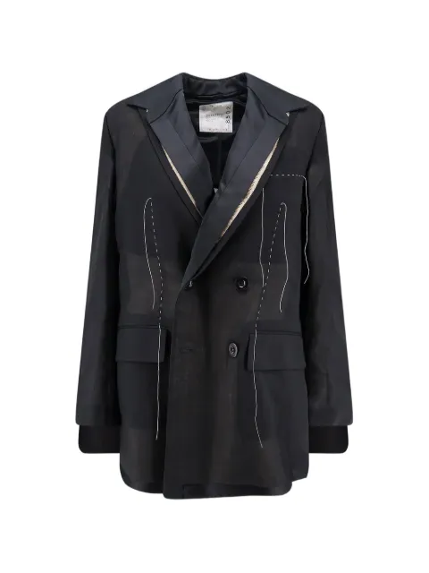 sacai pleated blazer Black 2608502