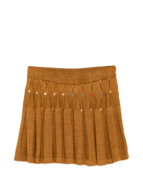 YANYAN KNITS Borlor Double-Layer Mini Skirt Brown YYW260732