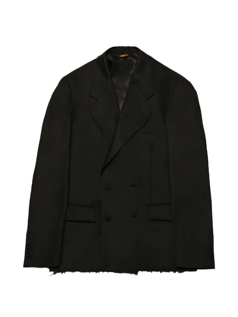 Paura Cassel frayed double-breasted blazer Black 14DP00090000090