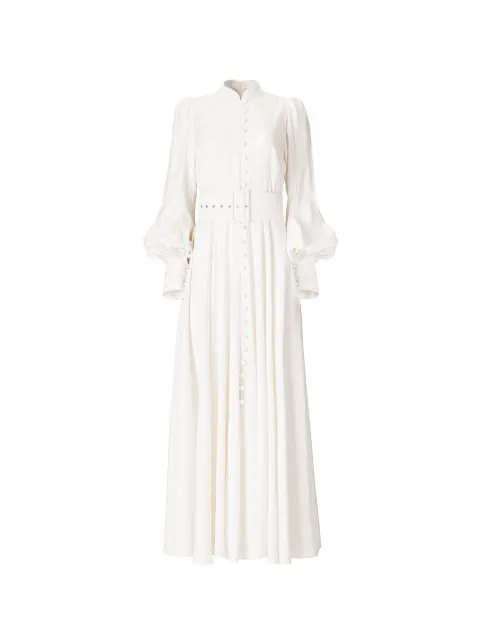 MOOS STUDIO buttoned belted maxi dress White MOOS419