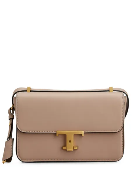 Tod's T Timeless flap bag in leather mini Neutrals XBWTCVC0100QTF