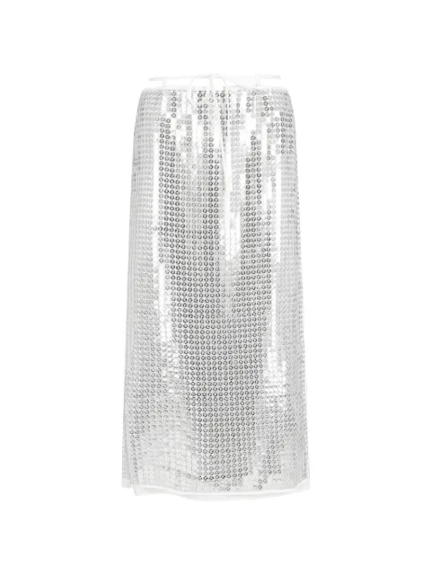 Isabelle Blanche metallic midi skirt Silver G155T015098