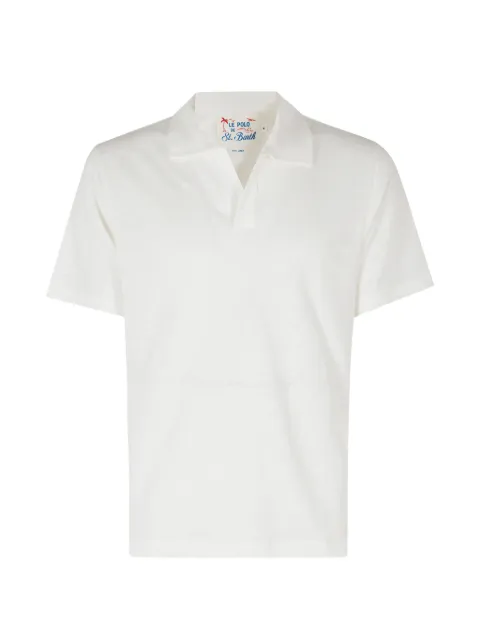 MC2 Saint Barth Fraser V-neck collared T-shirt White FRS0001