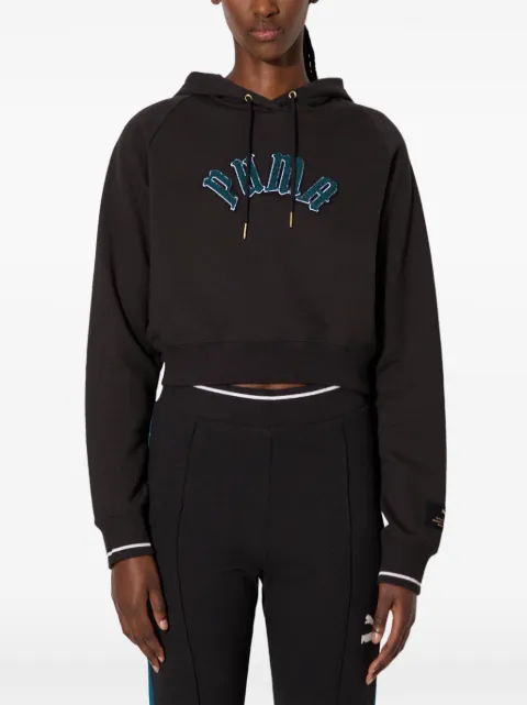 PUMA logo-appliqué hoodie Black 627484