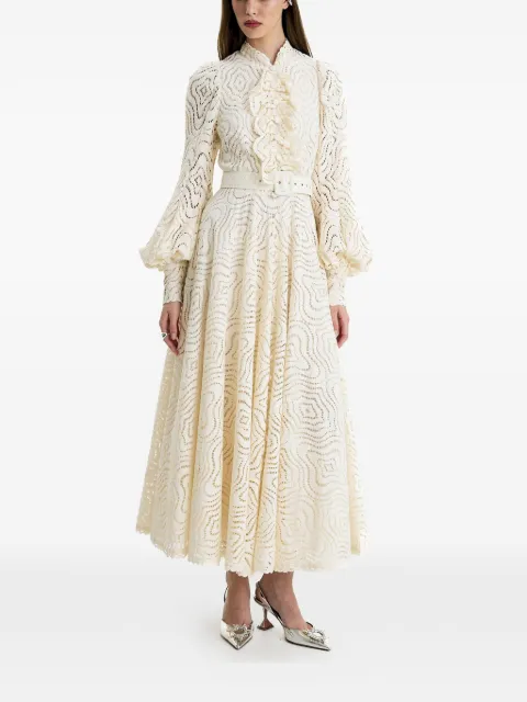 MOOS STUDIO Ethereal Grace ruffled belted maxi dress Neutrals MOOS412