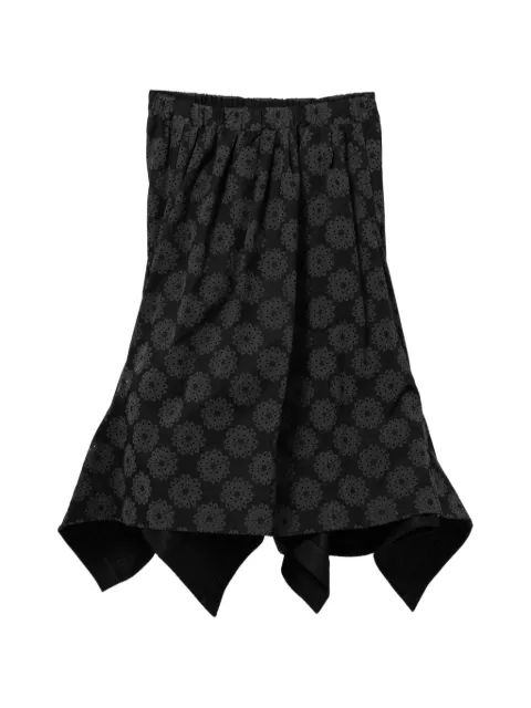 Comme Des Garçons floral asymmetric midi skirt Black GQS007