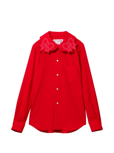Comme Des Garçons Girl bows embroidered shirt Red NQB003