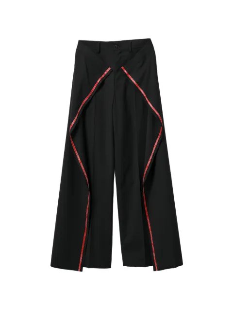 Junya Watanabe wide-leg taping trousers Black JQP005X