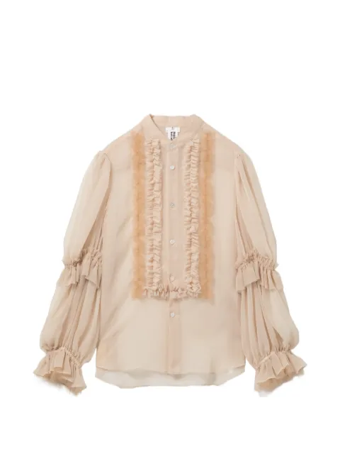 Noir Kei Ninomiya ruffled blouse Neutrals 3QB009