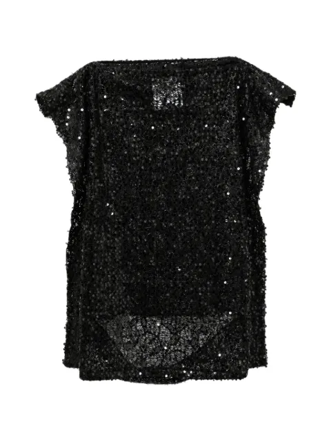 Junya Watanabe sequin-embellished top Black JQT021