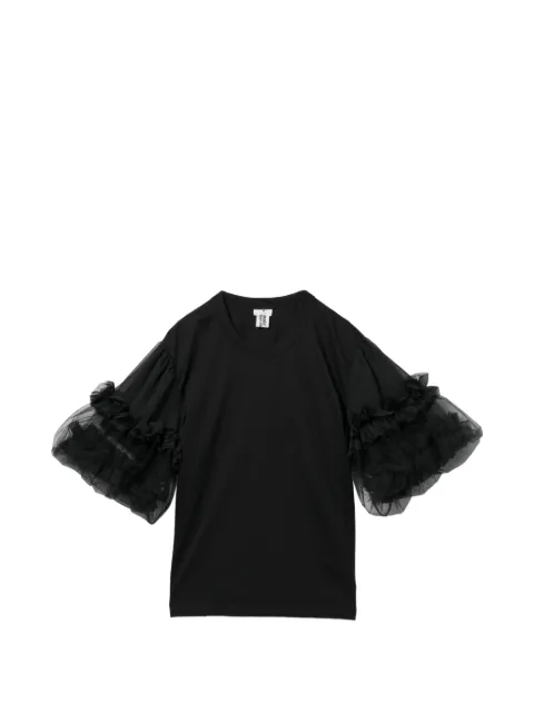 Noir Kei Ninomiya tulle-sleeve T-shirt Black NOITP3QT012XQBKX00M
