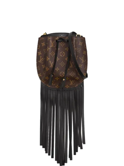 Louis Vuitton Pre-Owned 2016 mini Noe monogram fringed shoulder bag Black 135586
