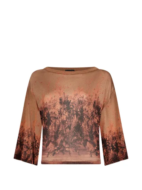 LIU JO printed crew-neck top Brown CA6355MA71N