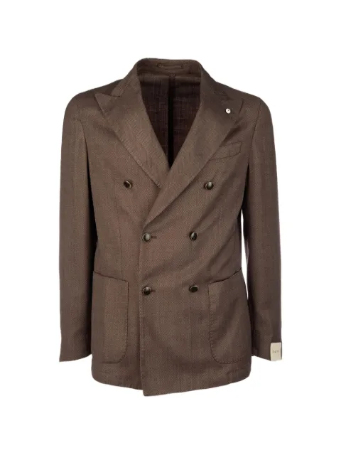 L.B.M. 1911 Tom double-breasted herringbone jacket Brown 288565168