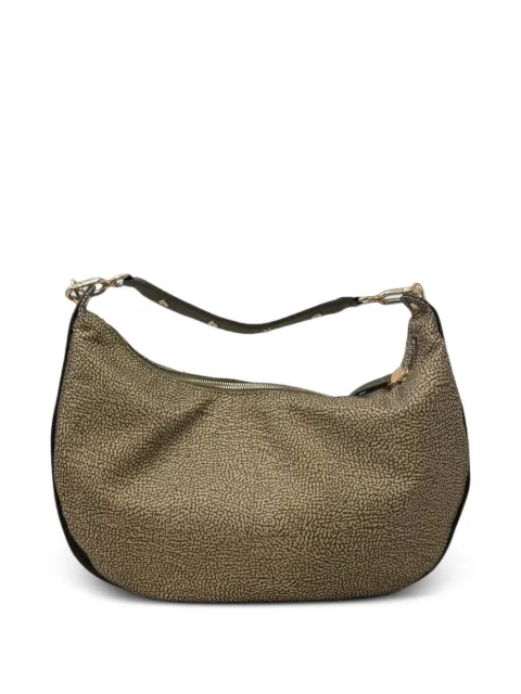 Borbonese medium Frame dotted hobo shoulder bag Green 91010220AH1N41