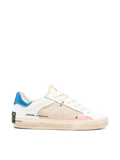Crime London Deconstructed suede panel sneakers White 29077PP8