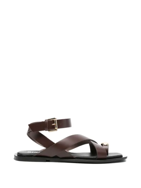 Bibi Lou Vaz flat buckle strap sandals Brown 902Z08AA