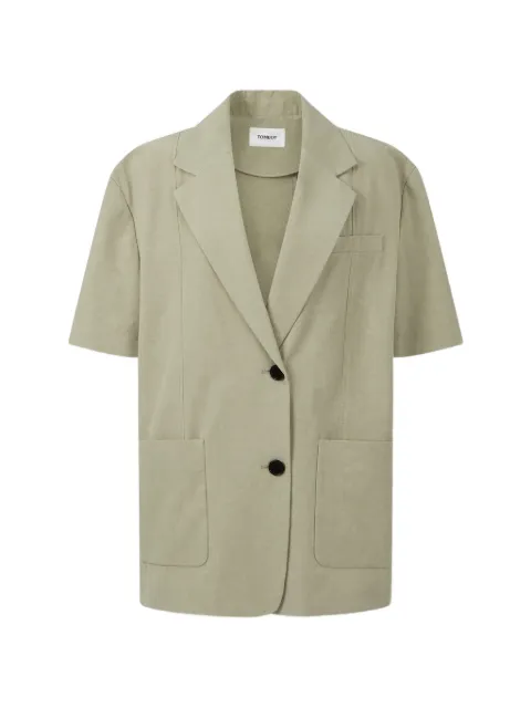 TOMBOY short-sleeve notched-lapels oversized jacket Green 9106212086