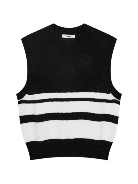 TOMBOY striped knit vest Black 9106152100