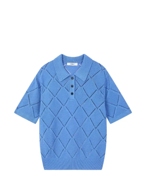 TOMBOY diamond jacquard knit Blue 9106252208