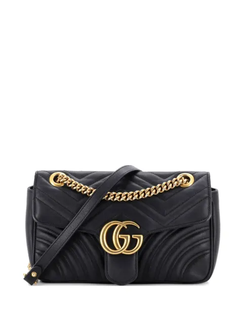 Gucci Pre-Owned GG Marmont Flap Bag Matelasse Leather Medium shoulder bag Black 5Q08HOIGOWL8Q93F