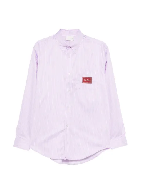 Drôle De Monsieur striped logo-patch shirt Purple KSH240CO287