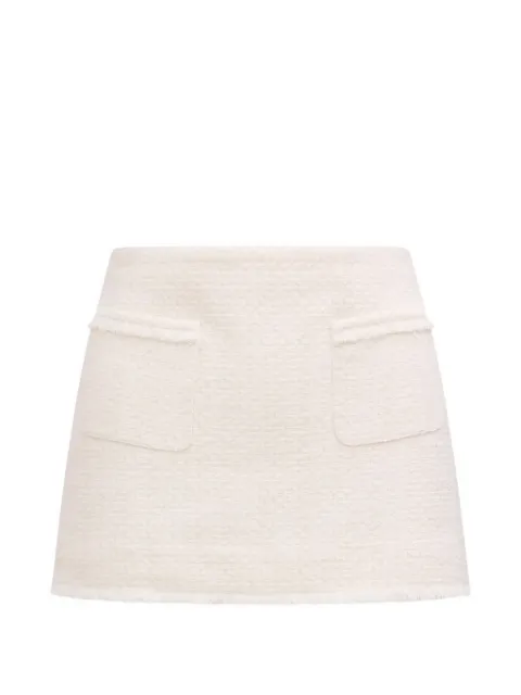LoveShackFancy Breya fringed-trim mini skirt Neutrals LS9852924