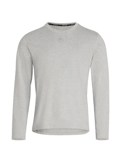 Marine Serre organic cotton plain long sleeve T-shirt Grey MTT076ACJER0009