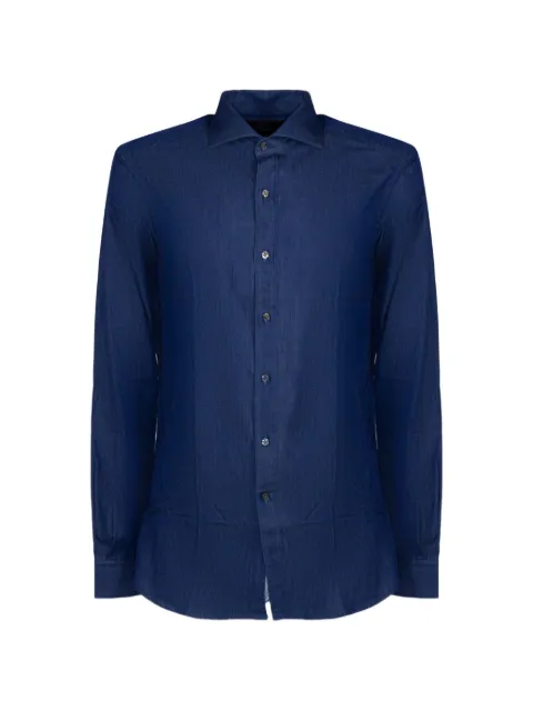 Fay buttoned denim shirt Blue NCMA152115LMJPU207