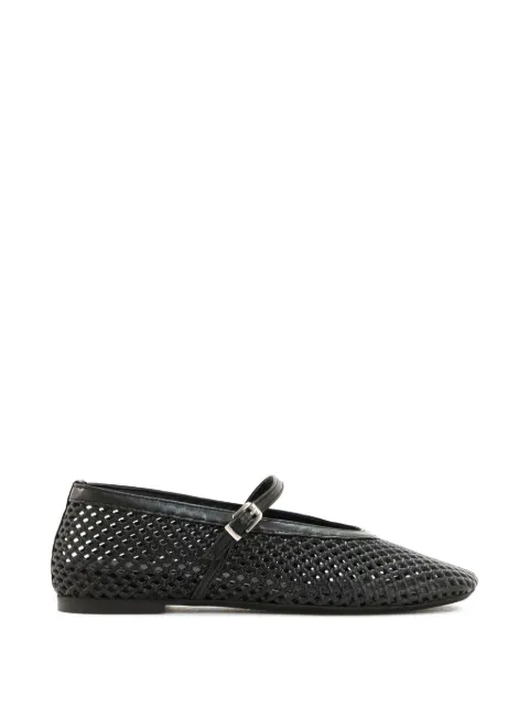 POEVE woven buckle ballet flats Black PBLA63