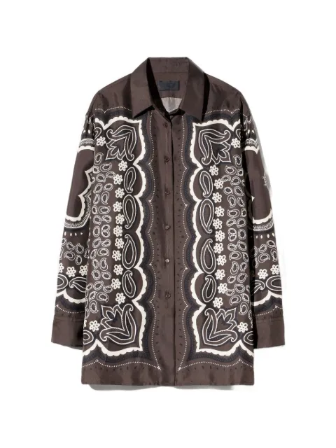 Nili Lotan Alfie bandana-print shirt Brown 12662W1688