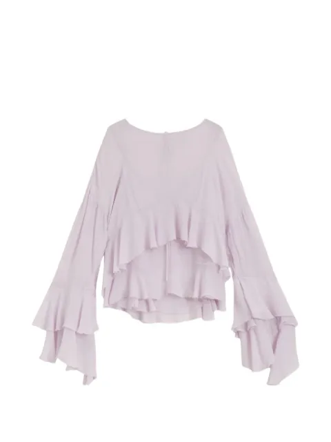 BOSS relaxed-fit blouse in seersucker Purple 50554050