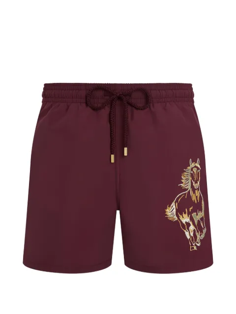 Vilebrequin Year Of The Horse embroidered swim shorts Red MOTDC217