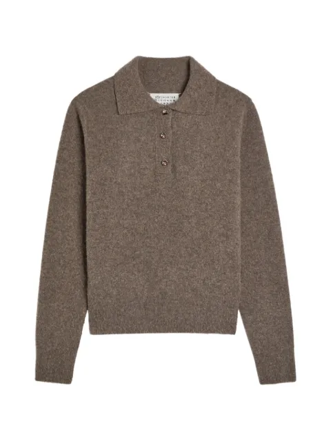 Maison Margiela button polo top Brown S51GL0070M1324