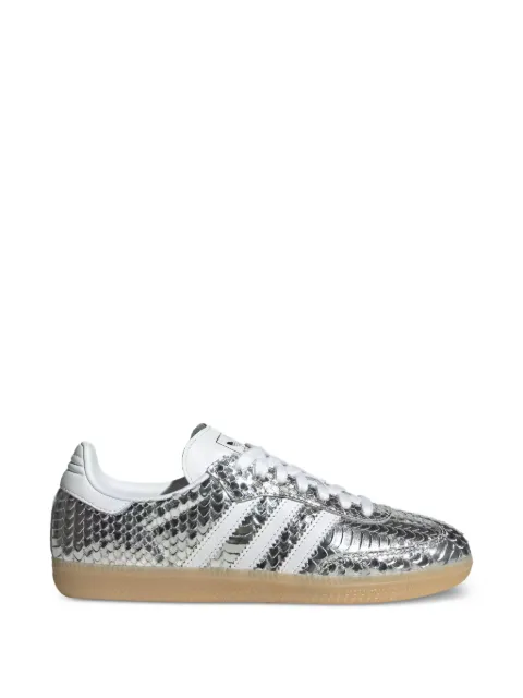 adidas Samba snakeskin-effect striped sneakers Silver IH9016