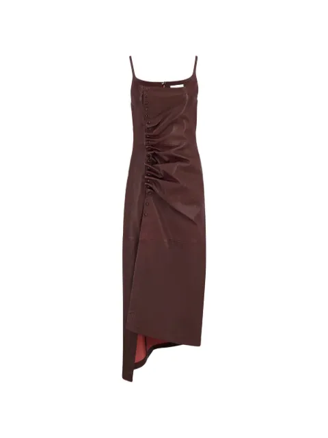 Rabanne asymmetric ruched dress Red 26PFRO129LB0068