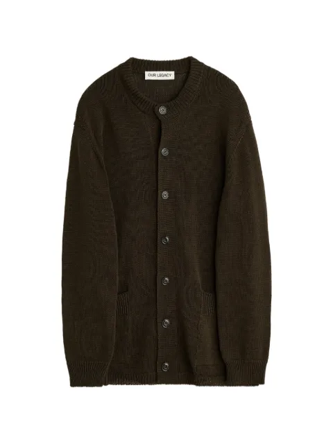 OUR LEGACY fine-knit button-up cardigan Brown M2263PB