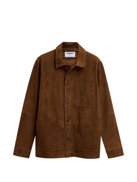 Sebago patch-pocket buttoned leather jacket Brown 771252WH05