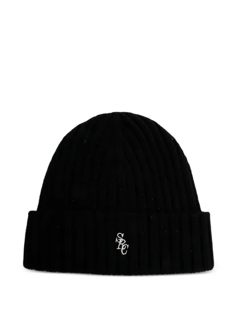 Sporty & Rich ribbed logo beanie Black AC06667302BA011